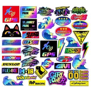 Bộ Tem Dán JDM 40 Miếng Decal Anime Phản Quang Chống Nước, Dùng Cho Xe Máy, Laptop, Tăng Cường Phong Cách