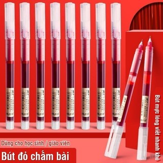 Combo 30 bút bi nước màu đỏ cho học sinh, ngòi 0.5mm viết mượt tay, mực khô nhanh khi ghi bài