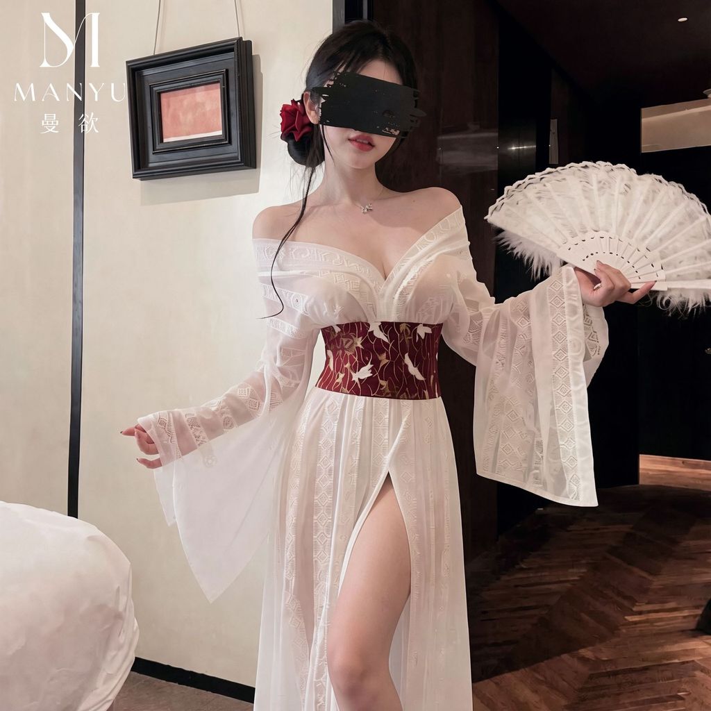 Đồ lót bộ kimono hanfu phong cách cổ điển gợi cảm, phù hợp cho lễ hội