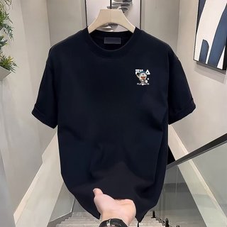 Áo thun nam cổ tròn in hình hoạt hình Doraemon một mặt, kiểu dáng thường ngày và thoải mái.