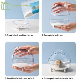Airspecutin Hamster Phòng Tắm Trong Suốt Nhỏ, Lồng Cát Thú Cưng Dung Tích Lớn, Ngăn Bắn Cát, Phòng Tắm Gia Đình Có Thể Xem Được EN