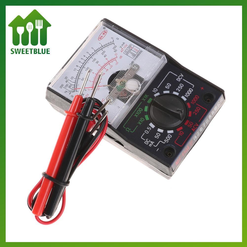 SWEET DC / AC 1000V Vôn kế 250mA Ampe kế 1K Đồng hồ đo điện trở Analog Đồng hồ vạn năng n
