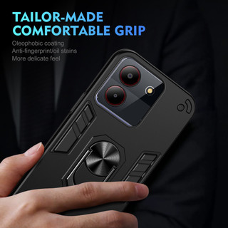 Dành Cho ZTE Blade A34 / A54 Ốp điện thoại Chiến Binh Thiết Kế Lưng Cứng Có Giá Đỡ Nhẫn Chống Sốc Mềm TPU Nâng Cạnh Mỏng Bao