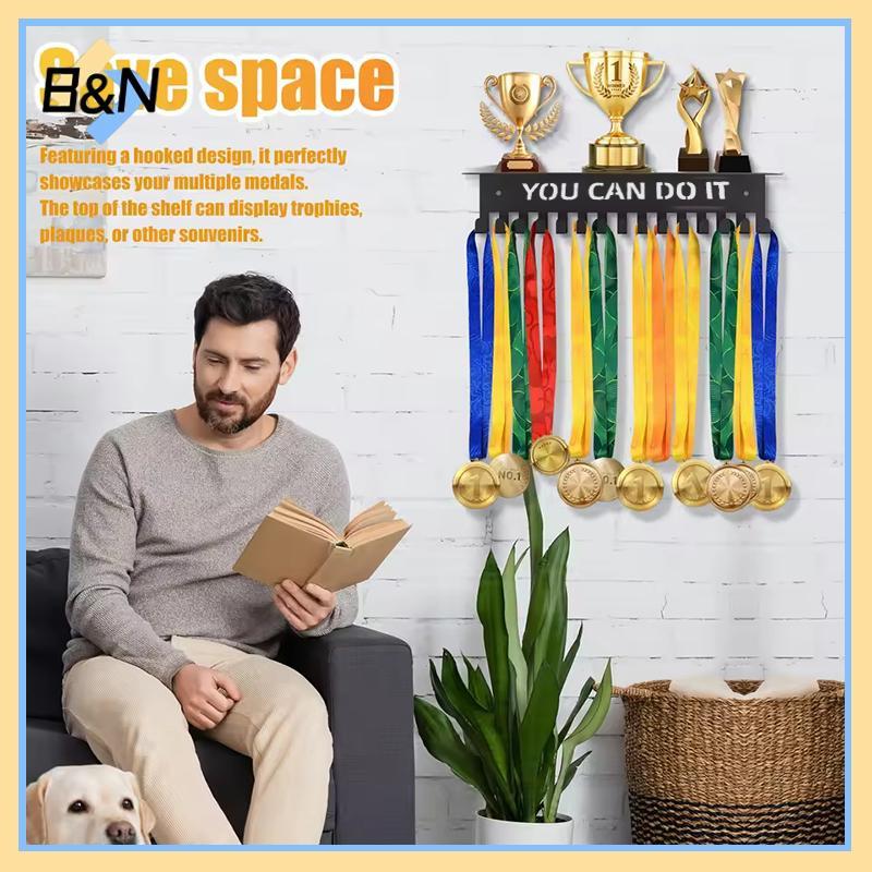 B & N Huy Chương Hiển Thị Ra Kim Loại Móc Treo Huy Chương Giá Đỡ Treo Tường Dung Tích Lớn Cho Đua Bóng Đá Bóng Rổ Thể Thao Karate.