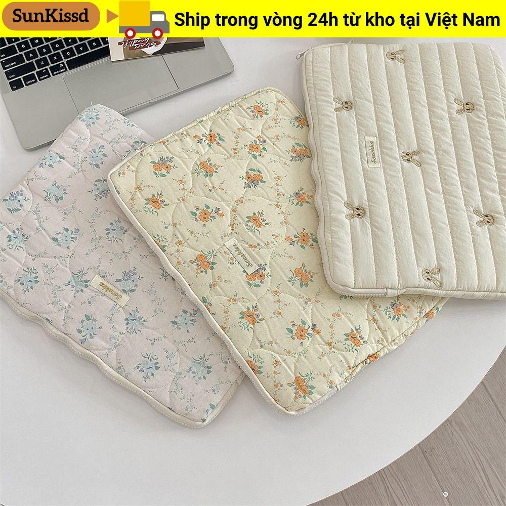 Túi đựng laptop SUNKISSD hình hoa vỡ 11/13/15 inch, túi bảo vệ máy tính bảng thỏ chống sốc dung lượng lớn