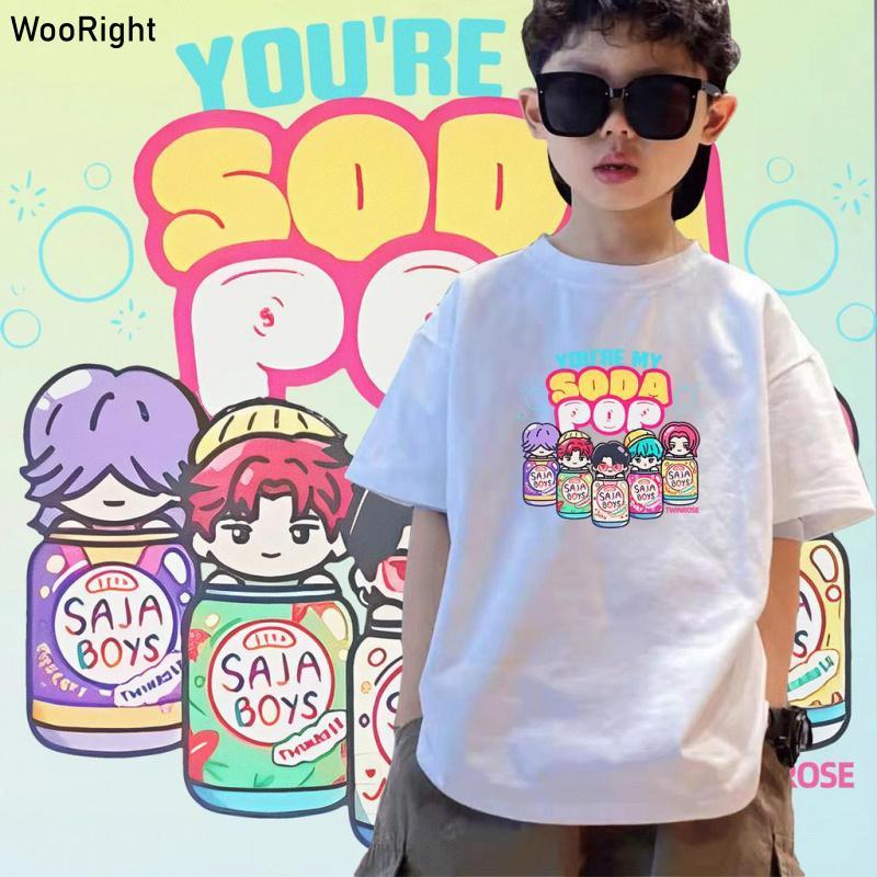 Soda Pop Sa Ja Boys, 100~150cm, áo nhỏ, mềm cotton, thoải mái, Form tăng size