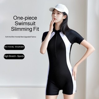 『 Brelira 』 Tummy Control Đồ bơi một mảnh Đồ bơi thể thao nữ Rash Guard Front Zip Nhanh khô Chống nắng Trang phục bãi biển bảo thủ