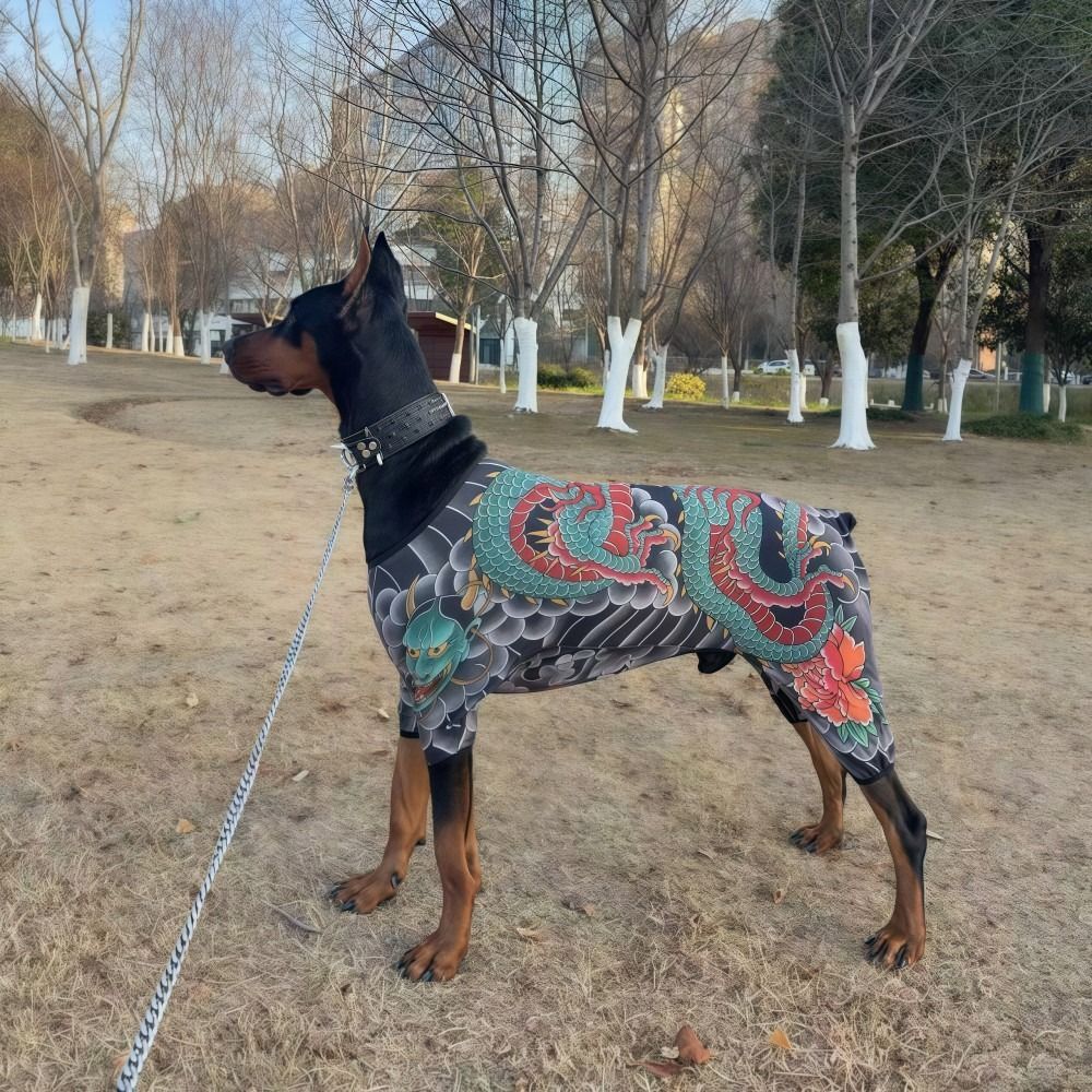 GILL Pet Tattoo Vest, Áo khoác hình xăm chó mèo bốn mùa sống động như thật, Sáng tạo Gần gũi Quần áo thú cưng thoáng khí mát mẻ cho thú cưng S đến 6XL
