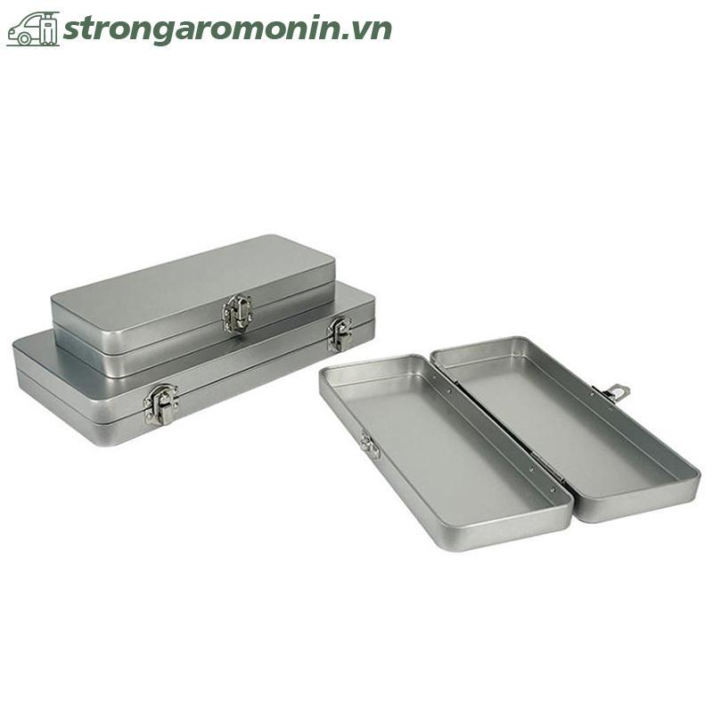 Hộp hình chữ nhật bằng kim loại màu xám bạc bền ST có nắp đậy cho hóa đơn, mỹ phẩm, đồ dùng văn phòng Bảo quản-Perfect cho gia đình, văn phòng ST