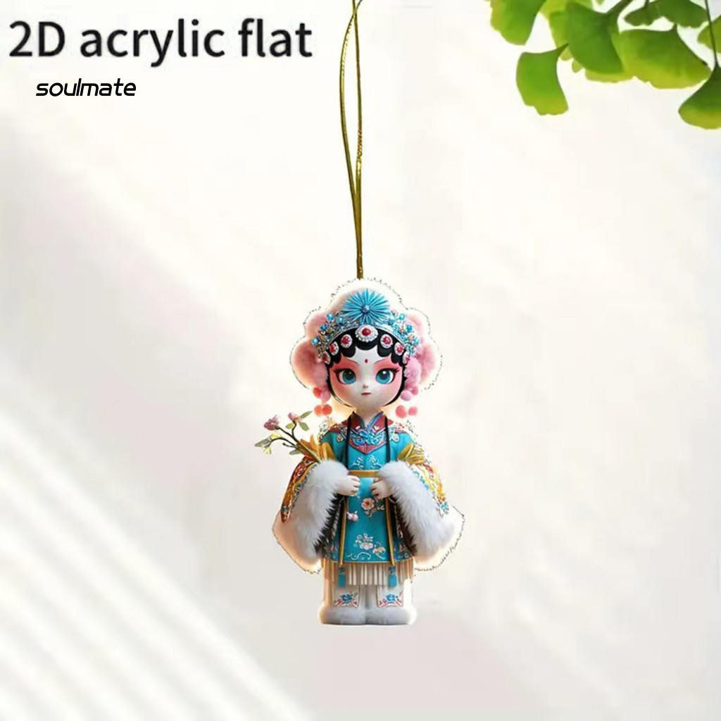 Linh hồn Đồ trang trí Giáng sinh 2D acrylic treo cây, búp bê opera Trung Quốc truyền thống, trang trí lễ hội nhà