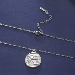 Vòng cổ thép không gỉ thiết kế Con mắt của Horus (Udjat) - Bùa hộ mệnh phong cách Ai Cập