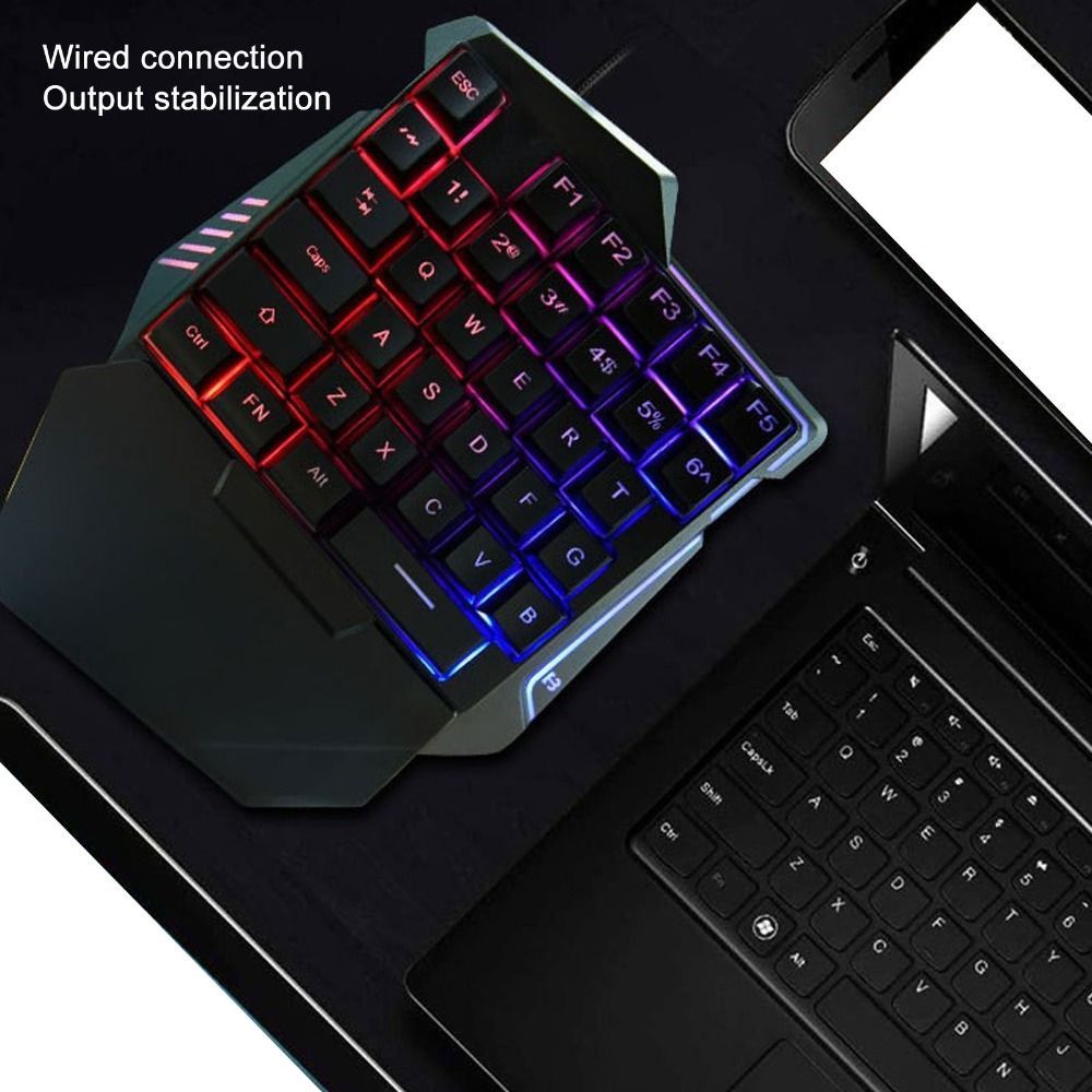 Bàn phím chơi game một tay DITIPOO, Bàn phím chơi game có đèn nền 35 phím, Bàn tiện dụng có dây USB bền bỉ Văn phòng chơi game | BigBuy360 - bigbuy360.vn