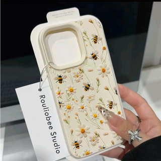 Ốp Điện Thoại Cho Iphone 11 12 13 Pro Max 11 Pro XR XS Max 7 8 Plus SE2020 Ốp Lưng Điện Thoại Di Động Ong Dễ Thương Hoa Cúc Hoa Văn Lichee Chống Sốc Da PU Chống Va Đập Thời Trang Màu Kẹo
