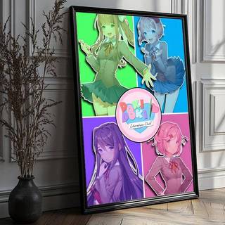 Doki Doki Câu Lạc Bộ Văn Học Trò Chơi HD Vải Chống Thấm Nước Nghệ Thuật Poster Không Khung Trang Trí Tường Cho Gia Đình Phòng Khách