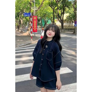 Set Áo Tay Bồng Chỉ Nổi Kèm Quần Short Trẻ Trung, Set Đồ Nữ Ngắn kiểu dáng basic Hoadanbistore