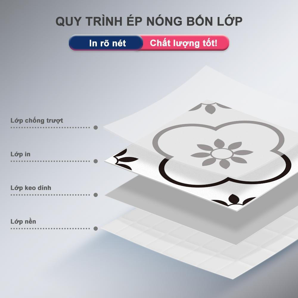 Nhãn dán gạch lát sàn MORCART, 7,87 inch x 7,87 inch, Tự dính, Thích hợp cho nhà bếp, phòng tắm, tài sản cho thuê, Nhãn dán trang trí DIY, Chống thấm nước và chống trượt, Gói 1 / 10