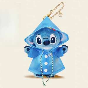 Spike Price [Chính hãng] Áo mưa Disney Stitch Charm Sang trọng Búp bê Cross-Dressing Áo mưa Stitch Móc khóa Túi Phụ kiện Interstellar Baby Anime Ngoại vi Quà tặng