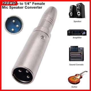 YRBWD 1 Chiếc Micro Âm Thanh Stereo Adapter, AUX Jack Mono Nữ Mic Loa Chuyển Đổi, Bền 3Pin 6.35 / 6.5mm XLR Nam Đến 1 / 4 "Cáp Âm Thanh Nữ Mic Adapter