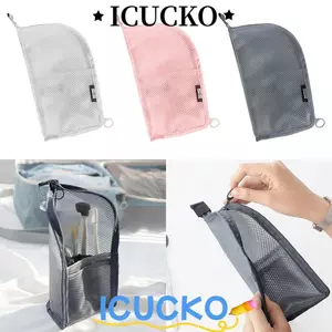 Túi đựng mỹ phẩm ICUCKO, Túi đựng cọ trang điểm có dây kéo, Túi đựng lưới đứng di động Du lịch