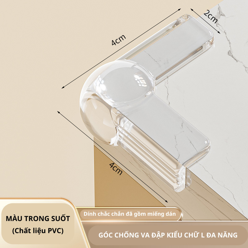 Miếng dán góc bàn chống va đập silicon mềm bảo vệ trẻ Miếng bọc góc bàn，Chống va chạm，Set 10 miếng，Dễ dàng lắp đặt