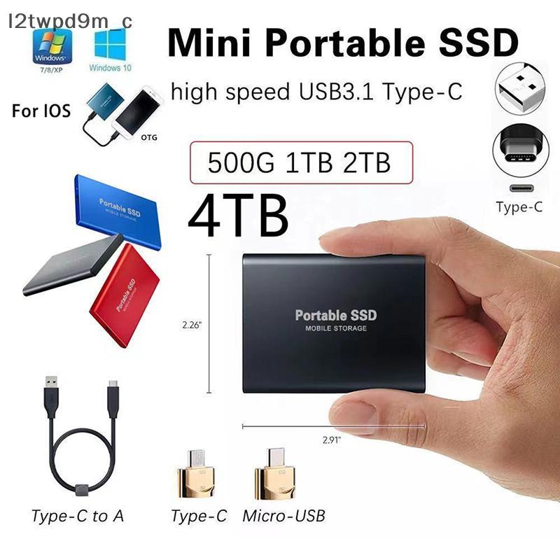 Cod 4TB/2TB/1tbgb di động ổ cứng Loại C USB3.1 ổ cứng SSD di động mới
