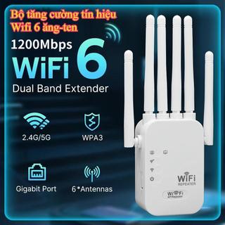 1200Mbps Wireless Wifi Repeater 6 เสาอากาศสัญญาณช่วง Enhancer 2.4G+5G Dual Band Network Amplifier
