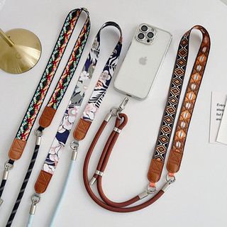 Cao Cấp Retro Totem Điện Thoại Di Động Dây Treo Cổ Sling Có Thể Thu Vào Có Thể Điều Chỉnh Vỏ Điện Thoại Di Động Dây Đeo Ngang Treo