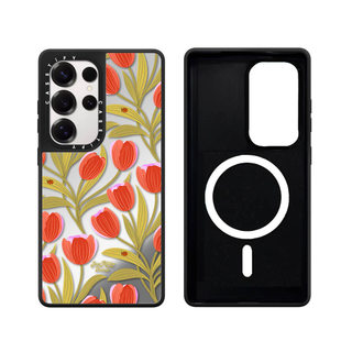 Ốp lưng Phone Case cứng gương hoa cúc trắng từ tính cho Samsung Galaxy S26 25 24 23 UItra S26 25 24 23 Plus Vỏ bảo vệ chống sốc