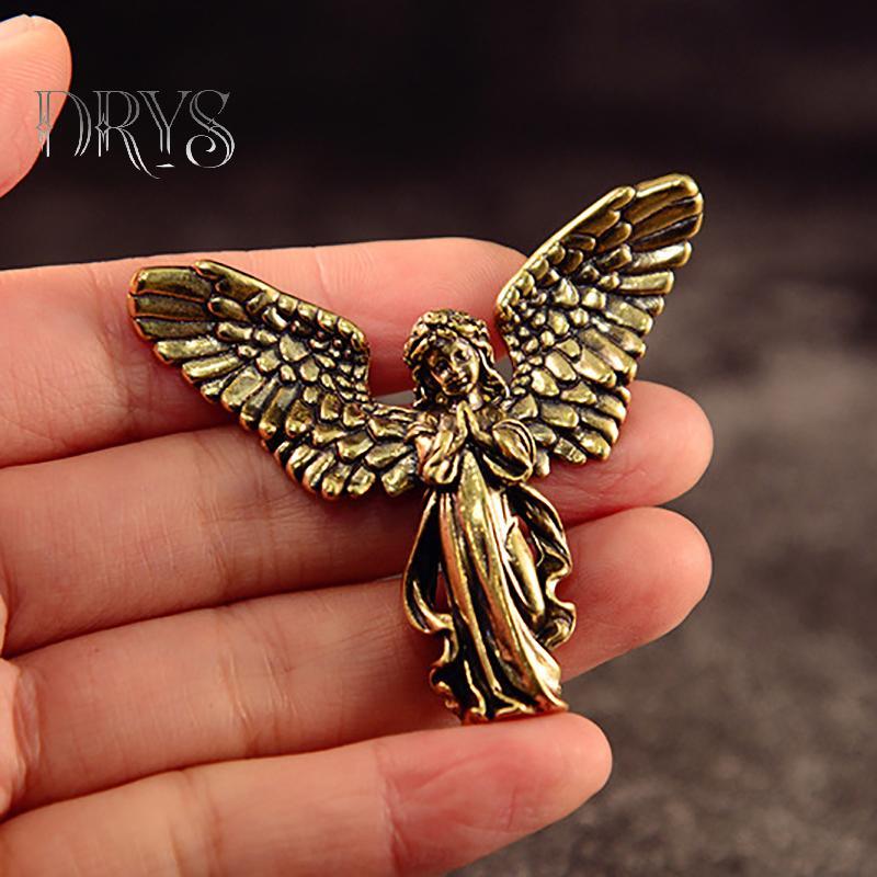 (TFT) Vintage Đồng Thau Chúc Phúc Người Bảo Vệ Thiên Thần Tượng Thu Nhỏ Đồ Trang Trí Để Bàn Tượng Nhỏ Đáng Yêu Trang Trí Nhà Cửa Thủ Công MỚI
