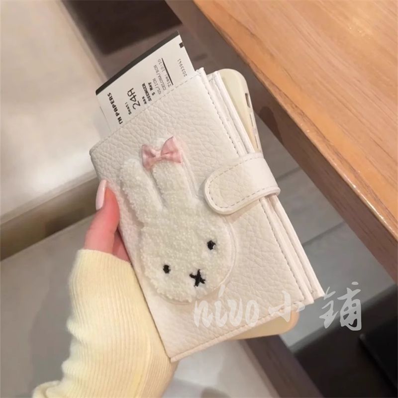 LXY Thỏ Dễ Thương Ngắn Ví Đựng Tiền Xu Da pu Chống Trộm Bàn Chải Hộ Chiếu Phong Cách Đa Năng Đựng Thẻ Cặp Đôi Túi Bảo Quản Ví, Túi Nhỏ