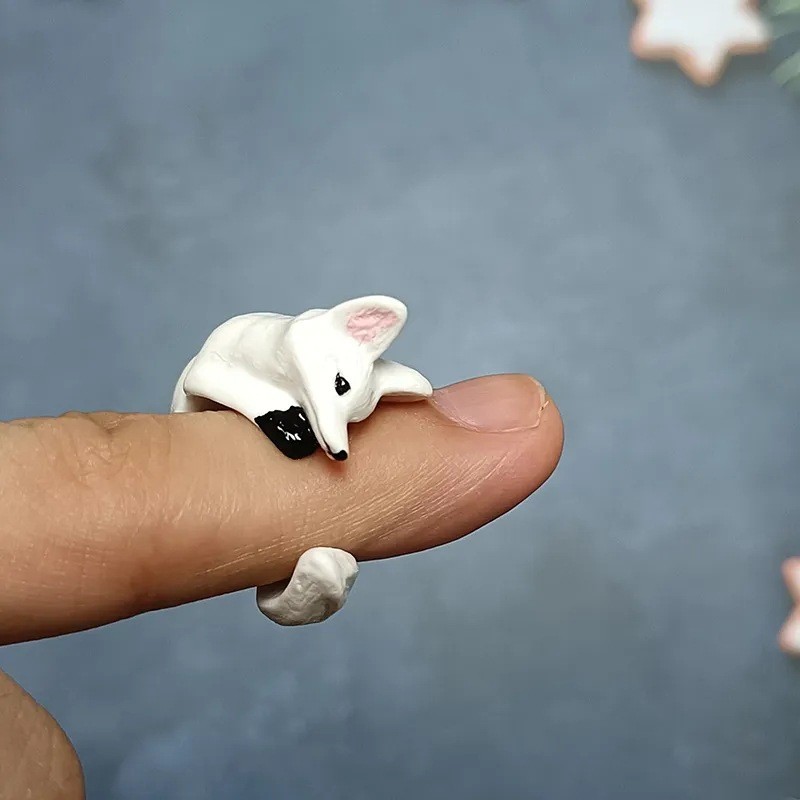 Tính khí thời trang, nhẫn nữ hình cáo đáng yêu