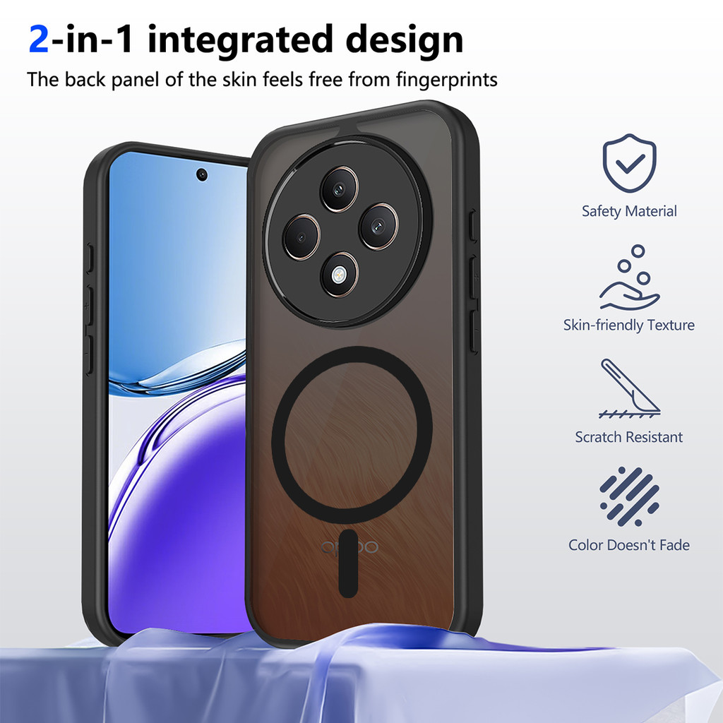 Ốp lưng OPPO Reno 12F 5G Vỏ hấp dẫn từ tính màu đen mờ cho Ốp điện thoại OPPO Reno 12F 5G