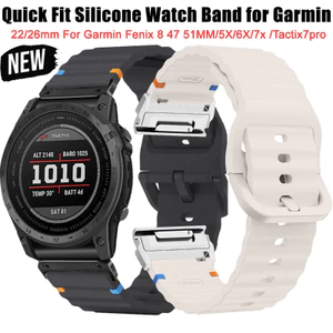 26mm 22mm Dây đeo silicon cho Garmin Fenix 8 7 7X 6X Pro 5X Plus 47mm 51mm Quick Fit Vòng đeo tay