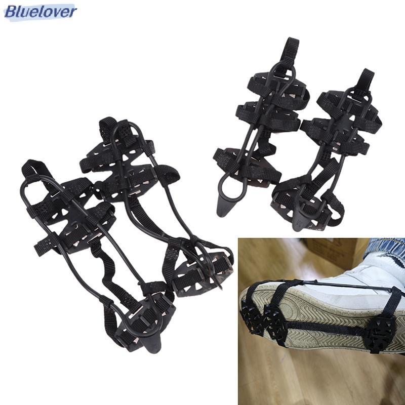 Đôi crampons chống trơn trượt Bluelover với 24 răng, phù hợp cho đi bộ đường dài