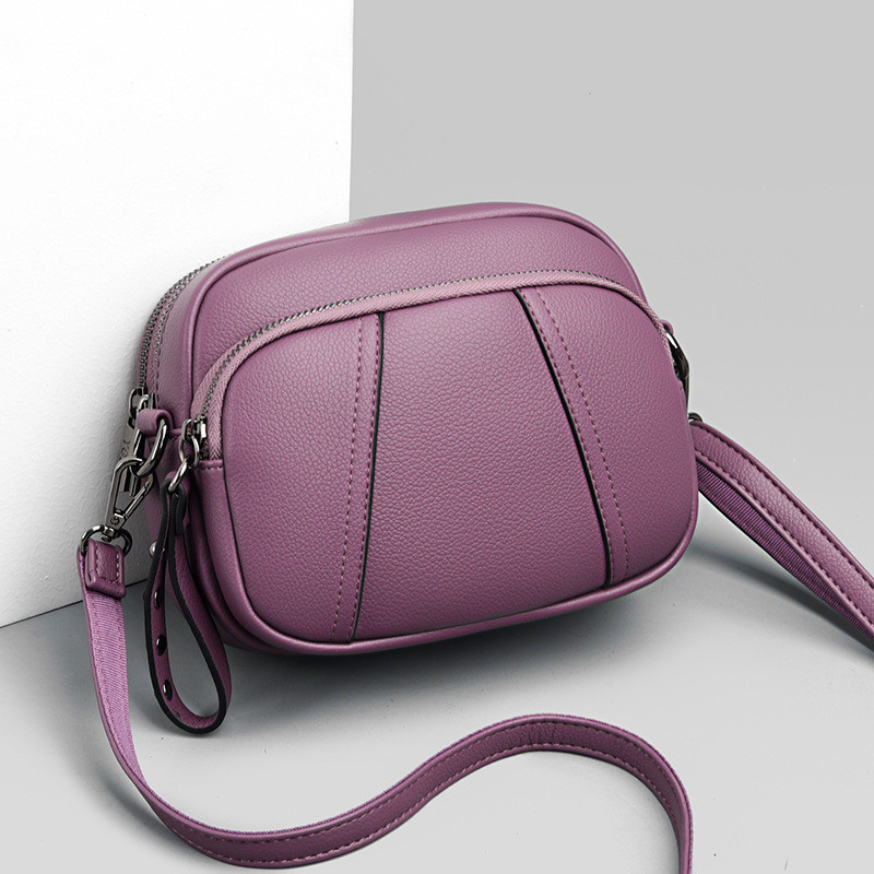 Authentic mini phone crossbody, 3-layer small round bag, Korean-style women's shoulder bag