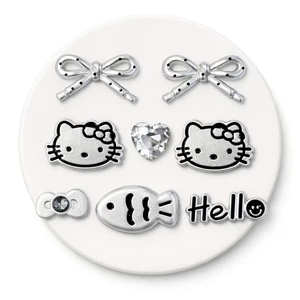 Set charm Hello Kitty bạc chấm bi - Set charm 8 món trending 2026- Siu HOT