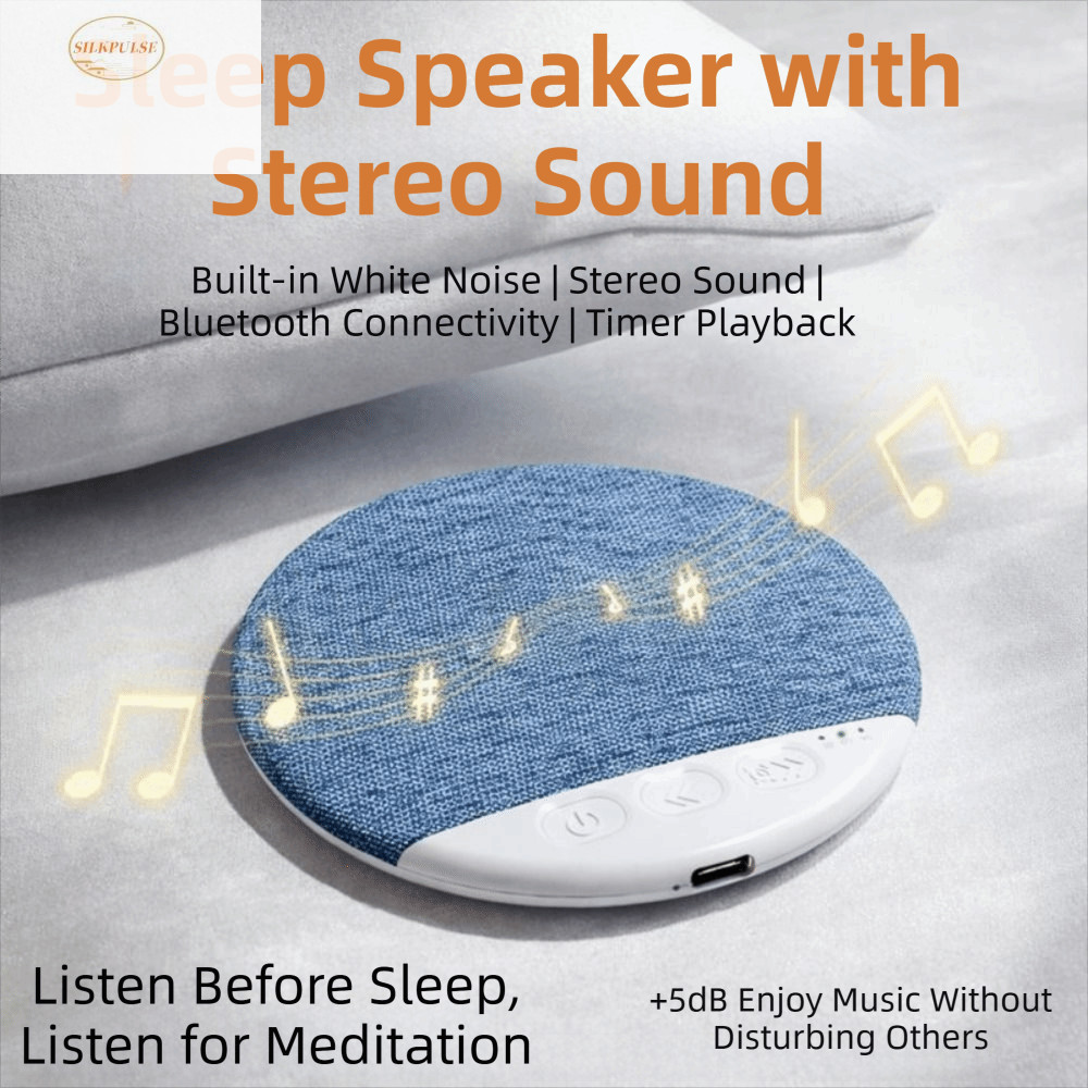 Loa Bluetooth SILKPULSE Under Pillow, Âm thanh siêu mỏng Bluetooth 5.4|Âm thanh nổi Mini HiFi độ trung thực cao Kết nối không dây Tiếng ồn trắng|Ngủ ngon hơn