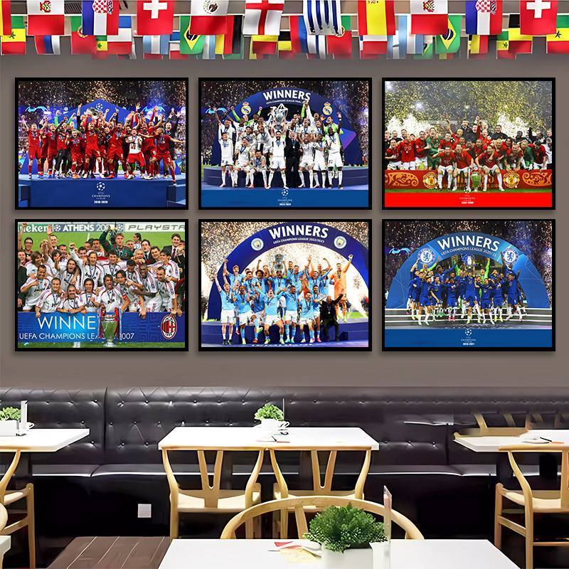 Chelsea Manchester United Liverpool Real Madrid Barcelona AC Milan Canvas Poster Không Khung