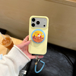 Ốp bảo vệ chân đế họa tiết chú chó con dễ thương cho iPhone 11 12pro 13promax 15pro 15promax 14promax 14 pro 16 pro max 16 plus 17 17 pro 17 pro max chain silicon bảo vệ