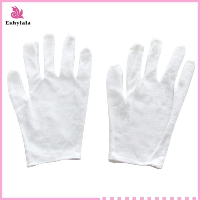 Eshylala 1 Đôi Mới Full Ngón Nam Nữ Nghi Thức Găng Tay Cotton Trắng Bồi Bàn / Lái Xe / Trang Sức / Găng Tay Công Nhân Găng Tay Hấp Thụ Mồ Hôi [MỚI]