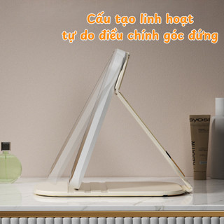 Gương LED 3 Chế Độ Sáng Đèn Cảm Ứng MAISON, Gương Trang Điểm Để Bàn Kèm Dây Sạc Họa Tiết Dễ Thương