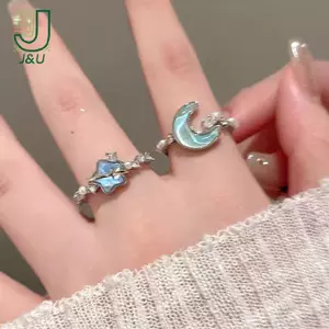 Nhẫn trăng sao tinh tế, có thể điều chỉnh - quà tặng thời trang cho bé gái