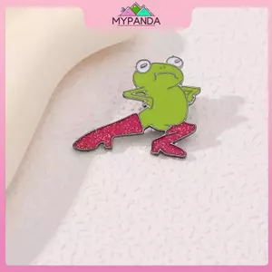 MYPANDA Giày bốt màu hồng ngộ nghĩnh sơn mài, kèm huy hiệu kim loại động vật - Quà tặng độc đáo