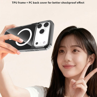 Dành cho Iphone 17 Pro Max / 17 Air / 16 Plus / 15 Pro / 14 / 13 / 12 Ốp điện thoại cứng pha lê Mặt sau từ tính Chống rơi Vỏ mỏng chống sốc