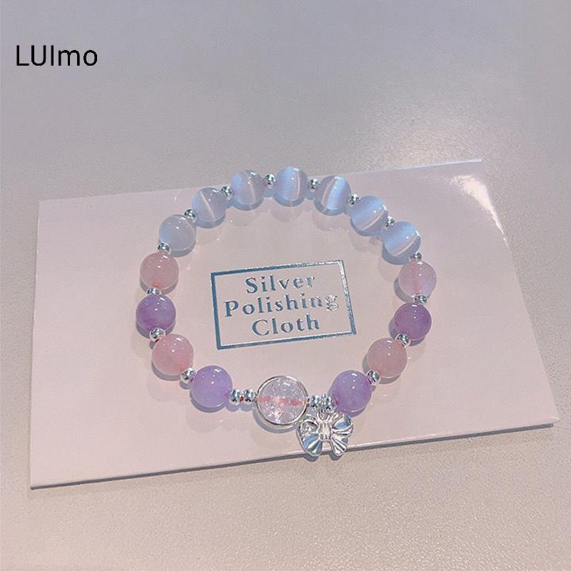 LUImo Ánh Trăng Pha Lê Nơ Đính Hạt - Vòng tay nhẹ sang trọng, phụ kiện thời trang cho bé gái