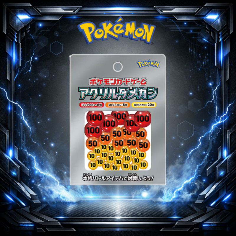 Pokmon Card Game Acrylic Damage Counter ver.2Premium Clear  Design10/50/100 Counters Included | Shopee Vit Nam