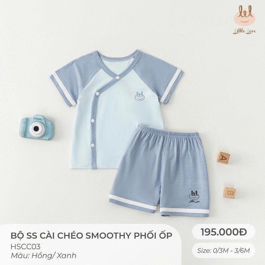 BỘ SƠ SINH VẢI SỢI TRE CÀI CHÉO PHỐI ỐP[ SIÊU MỀM, MÁT, MỊN CO DÃN VÀ THẤM HÚT TỐT] SZ 0/3M - 3/6M (HSCC03)