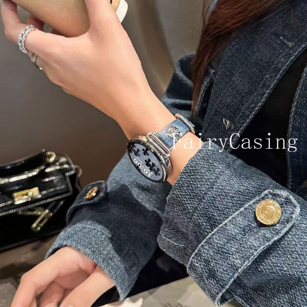 18 20 22MM Dây Denim Tương Thích Với Xiaomi Watch S4 Dây Đeo Tay Da 41mm Cho Mi Watch S1 / S1 Pro S2 S3 S4 Sport
