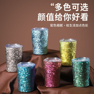 Cốc bia cách nhiệt hai lớp titan nguyên chất | Cốc quà tặng sang trọng nhẹ cho cà phê / Soda 24QJ