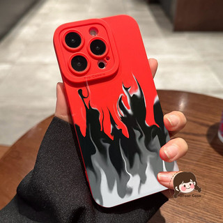 Ốp Điện Thoại Ngọn Lửa Đen Thoáng Mát Cho Redmi Note 14S 14 13 12 Pro Plus 12s 12 Turbo Pro + 5G 4G Màu Trơn Ốp Lưng Mềm Chống Sốc Sang Trọng